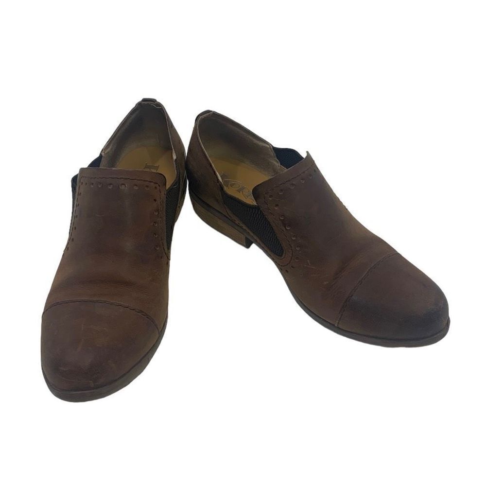Kork-Ease Brown Leather Slip-On Flats